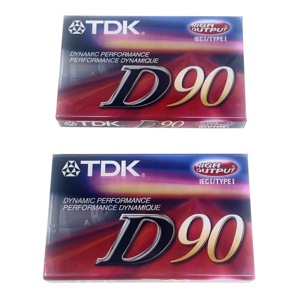 TDK D90 Blank Recordable Cassette Tapes Lot Of 2 High Output Sealed New